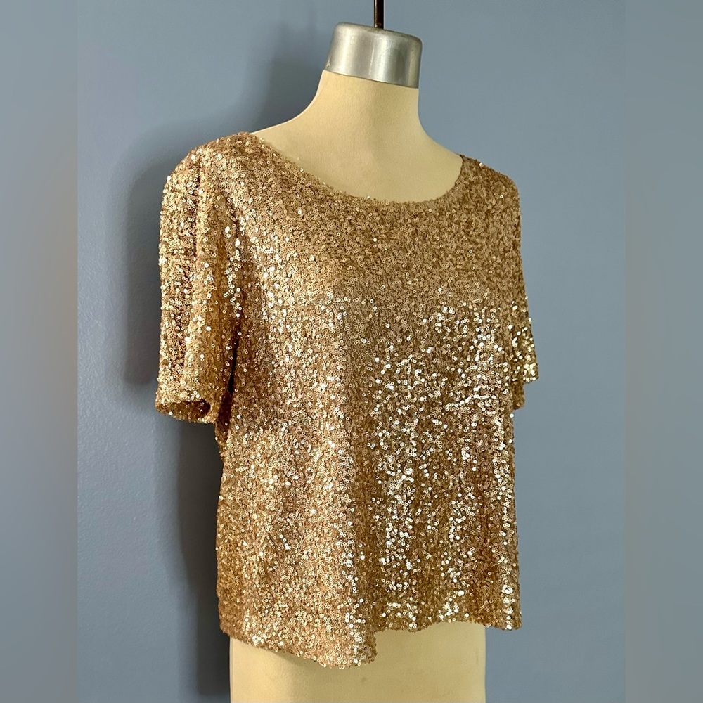 Foreign Exchange Gold Sequin Top